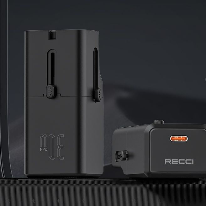 RECCI RCG-P07 Global Mini 30w GaN Fast Charger, Black