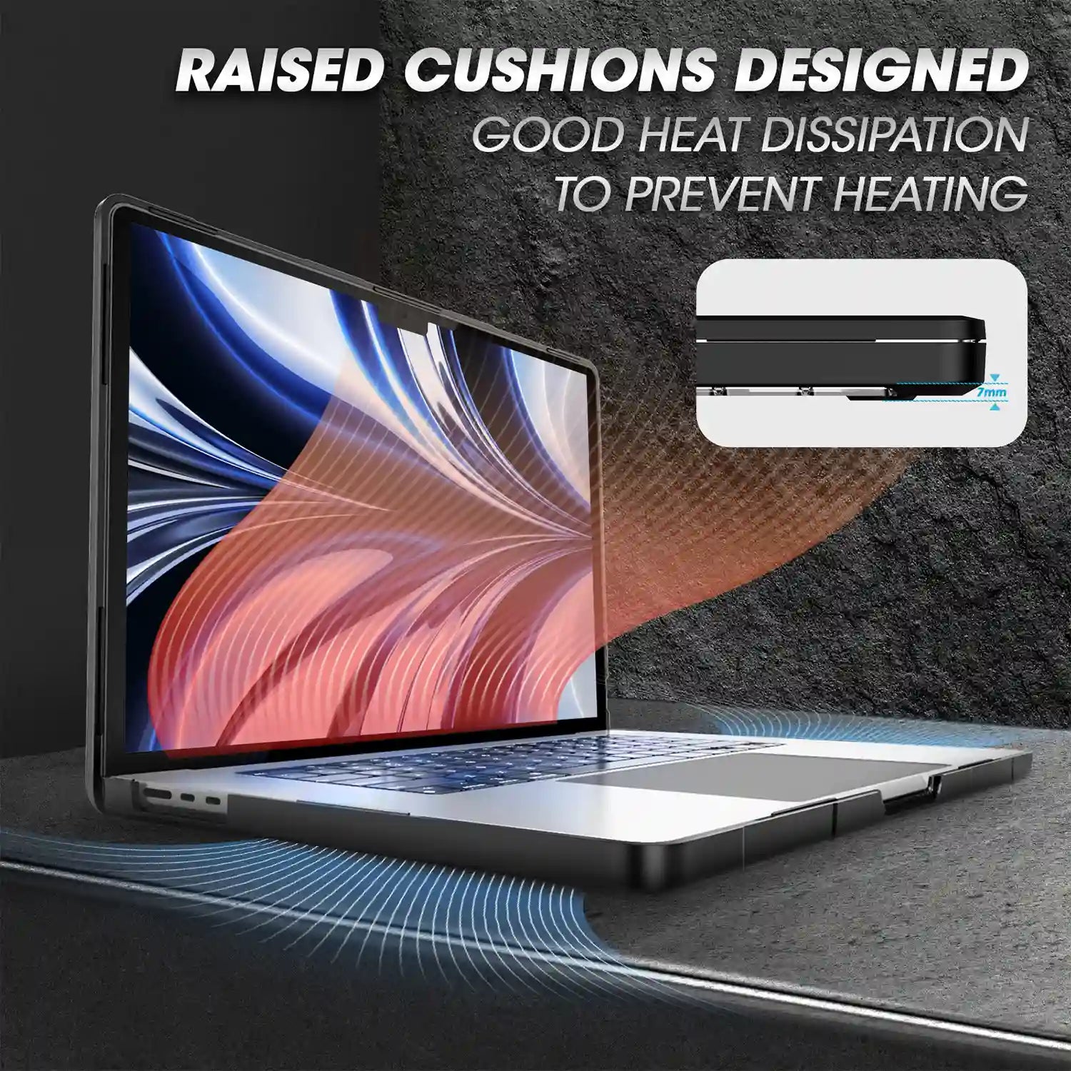 SUPCASE Unicorn Beetle Case for MacBook Air 15 Inch (2023) M2 Chip, Dual Layer Hard Shell Protective Cover for MacBook Air 15" with Touch ID, Black