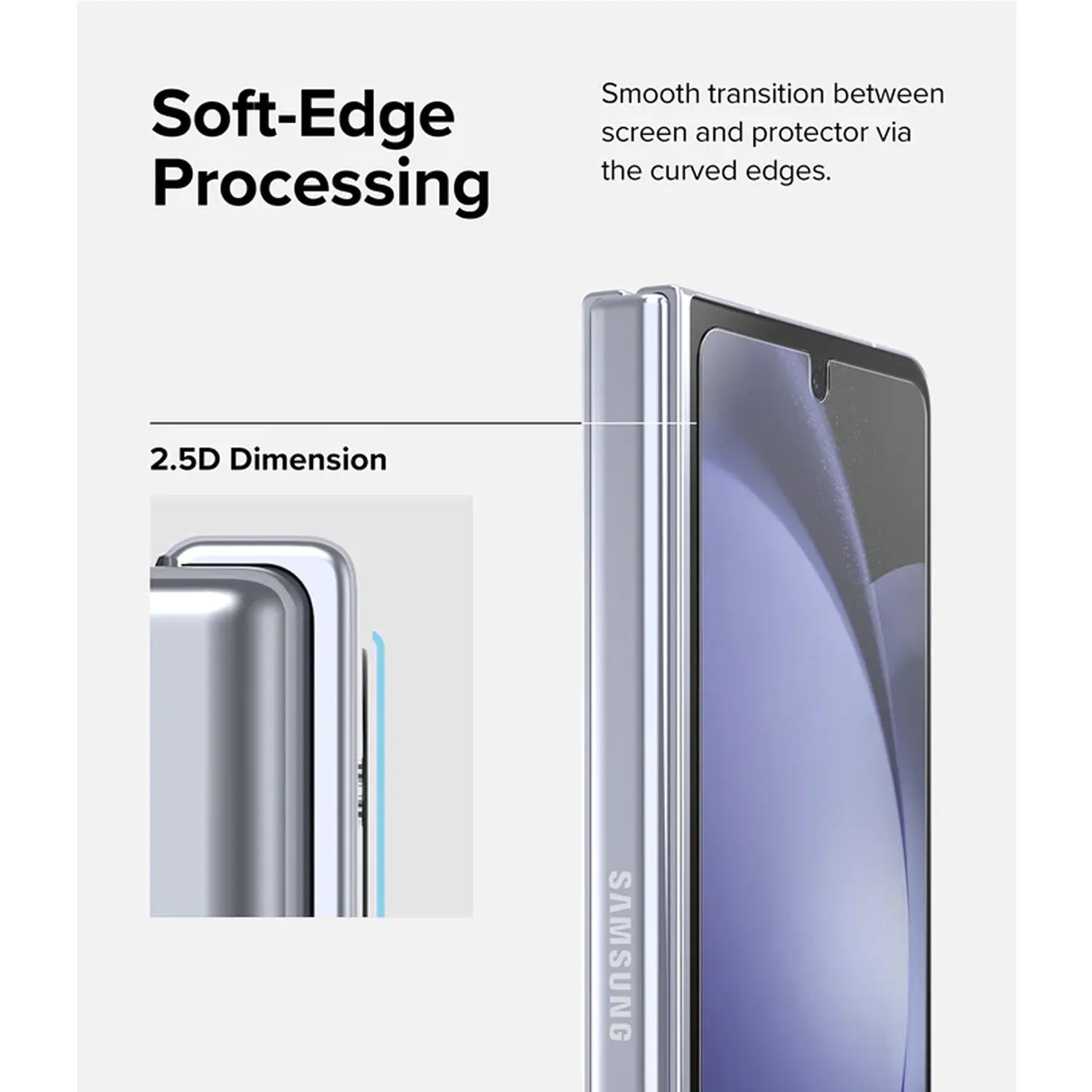 Ringke Cover Display Glass Screen Protector for Samsung Galaxy Z Fold 5 Exterior Cover Display Tempered Glass, Clear