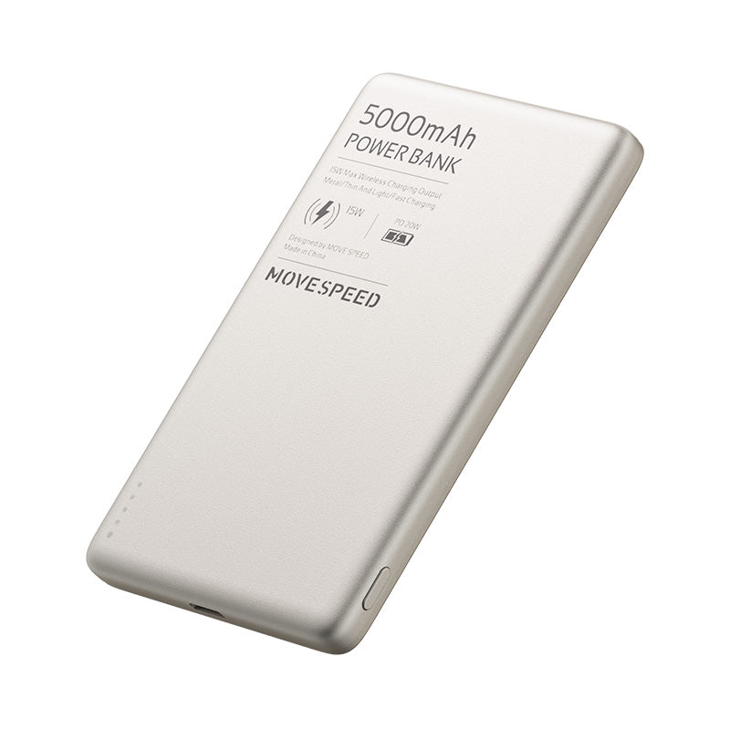 O2W SELECTION MOVESPEED S05 Blade Series 5000mAh Magnetic Power Bank,  Titanium Gold