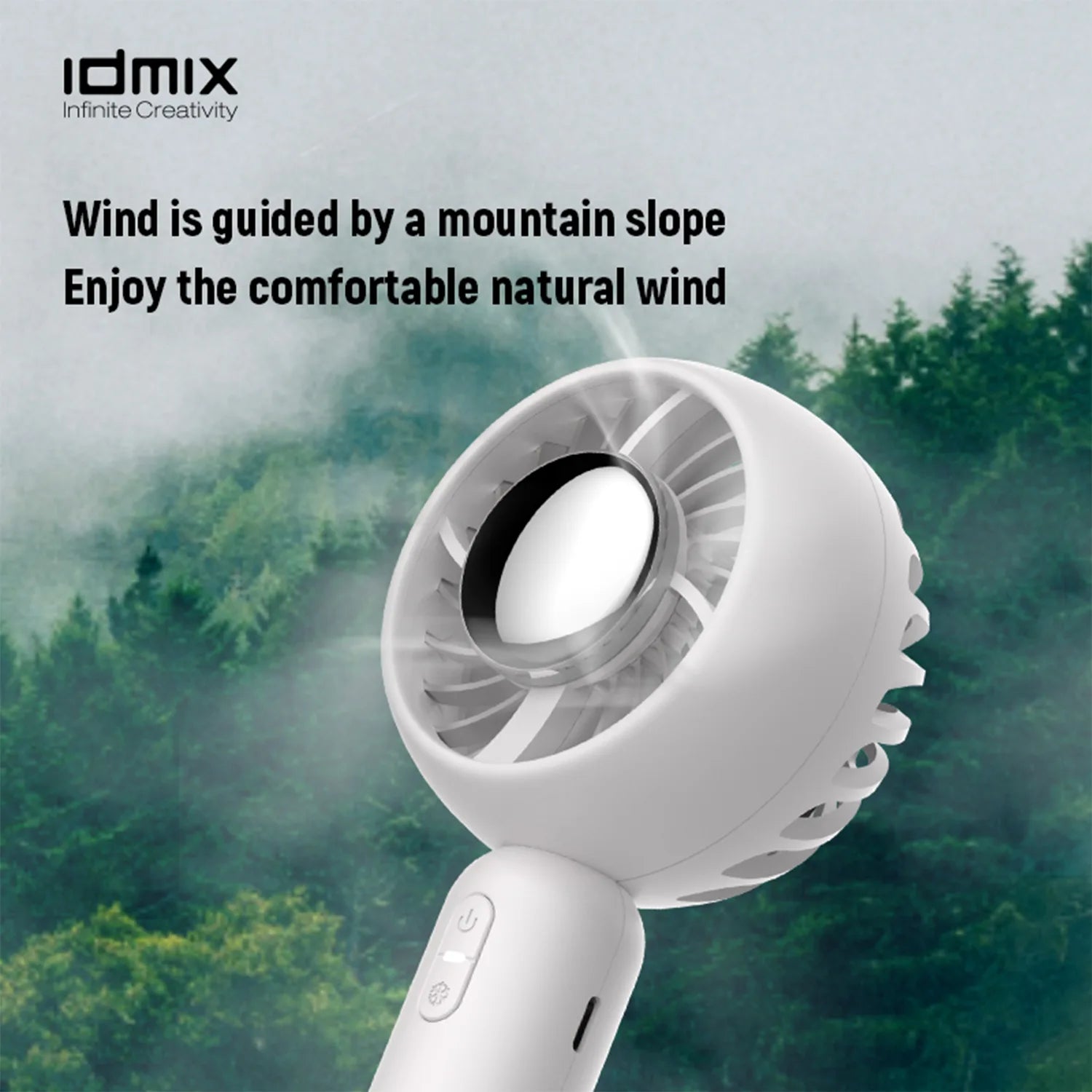 IDMIX Ice Cooling Handheld Fan Super Mini Personal Fan with Rechargeable Battery Operated and 3 Adjustable Speed Portable Hand Held Fan Eyelash Fan for Girls Women Kids Outdoor Travelling Indoor Office Home