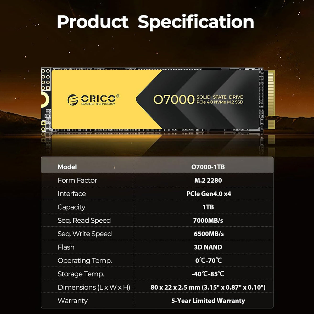 ORICO O7000 M.2 NVMEe 2280 SSD