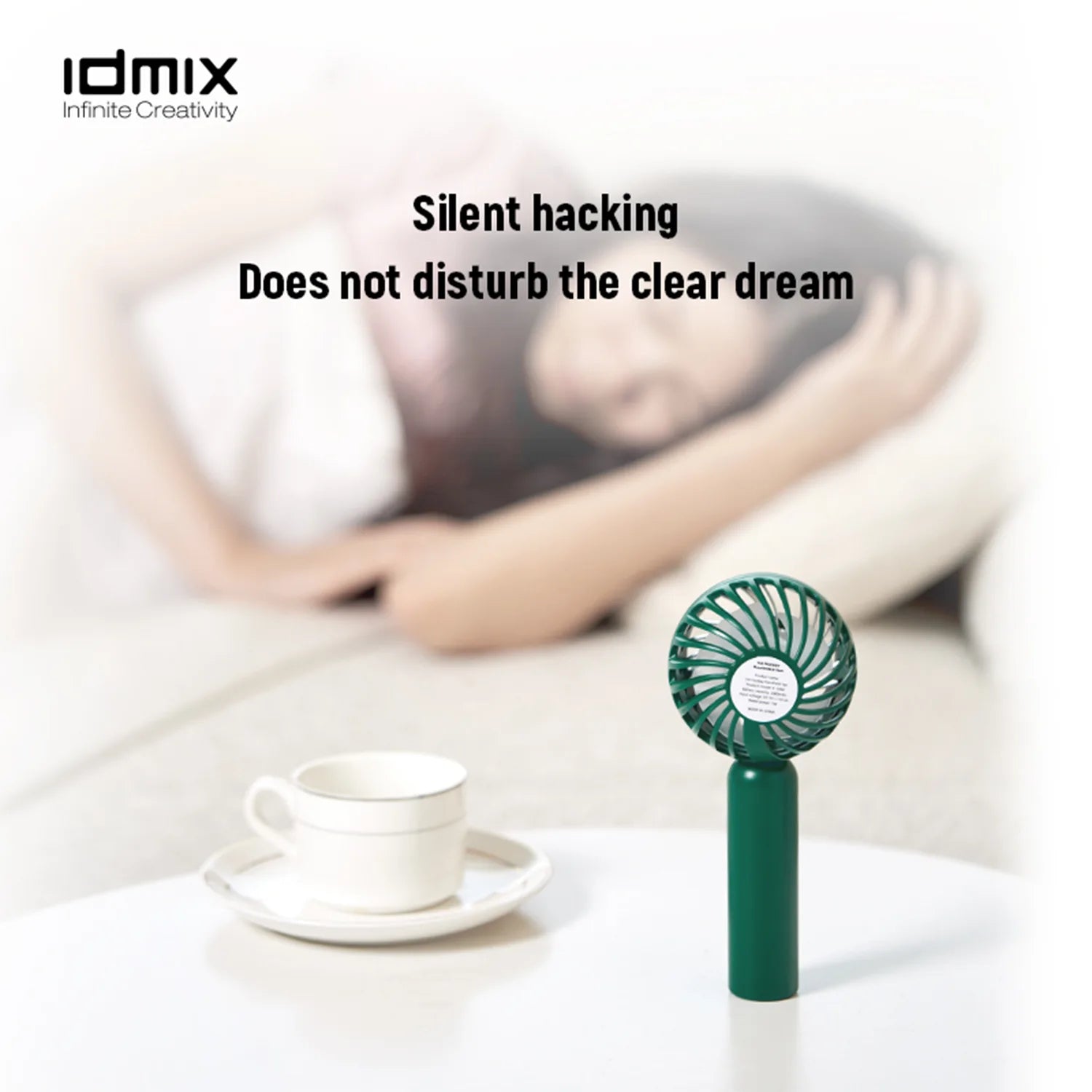 IDMIX Ice Cooling Handheld Fan Super Mini Personal Fan with Rechargeable Battery Operated and 3 Adjustable Speed Portable Hand Held Fan Eyelash Fan for Girls Women Kids Outdoor Travelling Indoor Office Home
