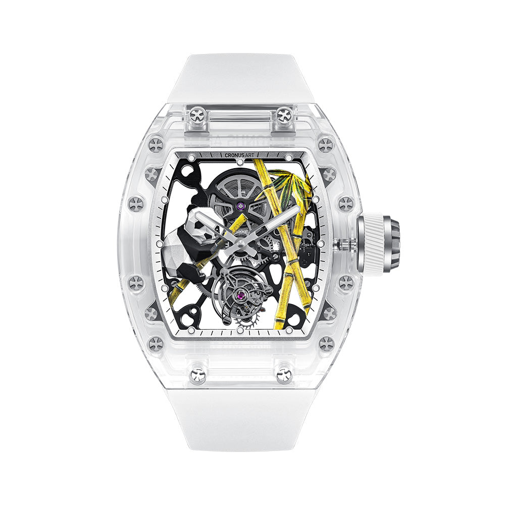 CRONUS ART Watch CM08-031 Sapphire Glass,Panda Series, White Band