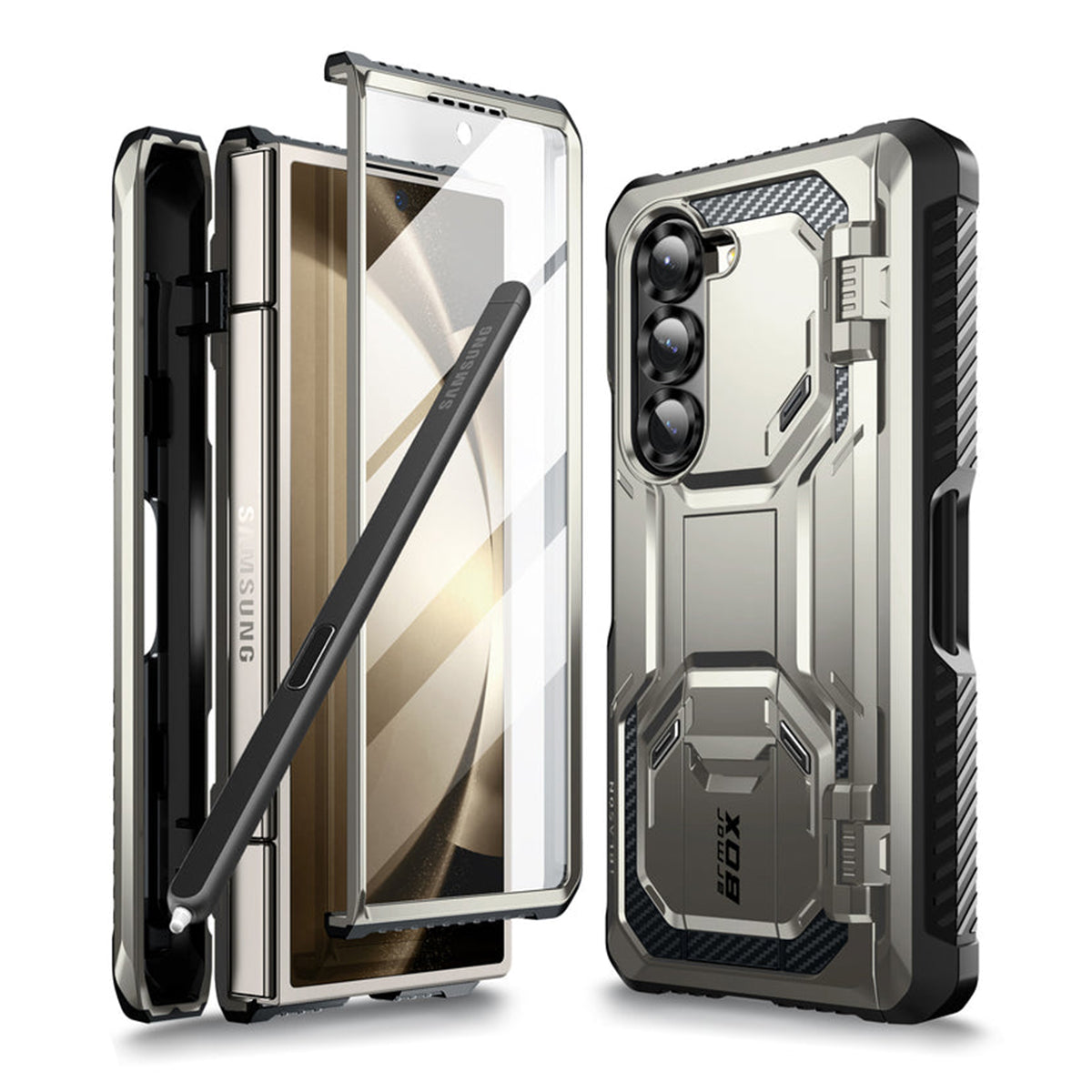 i-Blason Armorbox Series Case for Samsung Galaxy Z Fold 6 5G (2024), [Built-in Screen Protector] Full-Body Rugged Holster Case