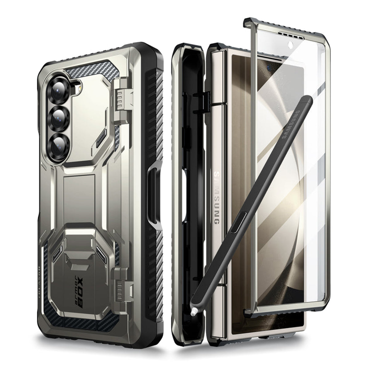 i-Blason Armorbox Series Case for Samsung Galaxy Z Fold 6 5G (2024), [Built-in Screen Protector] Full-Body Rugged Holster Case