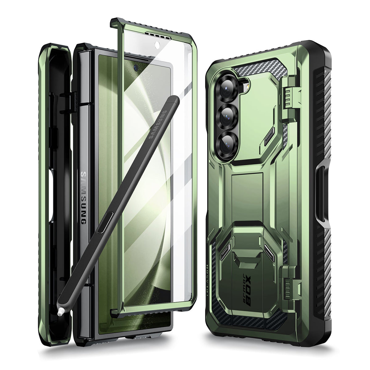 i-Blason Armorbox Series Case for Samsung Galaxy Z Fold 6 5G (2024), [Built-in Screen Protector] Full-Body Rugged Holster Case