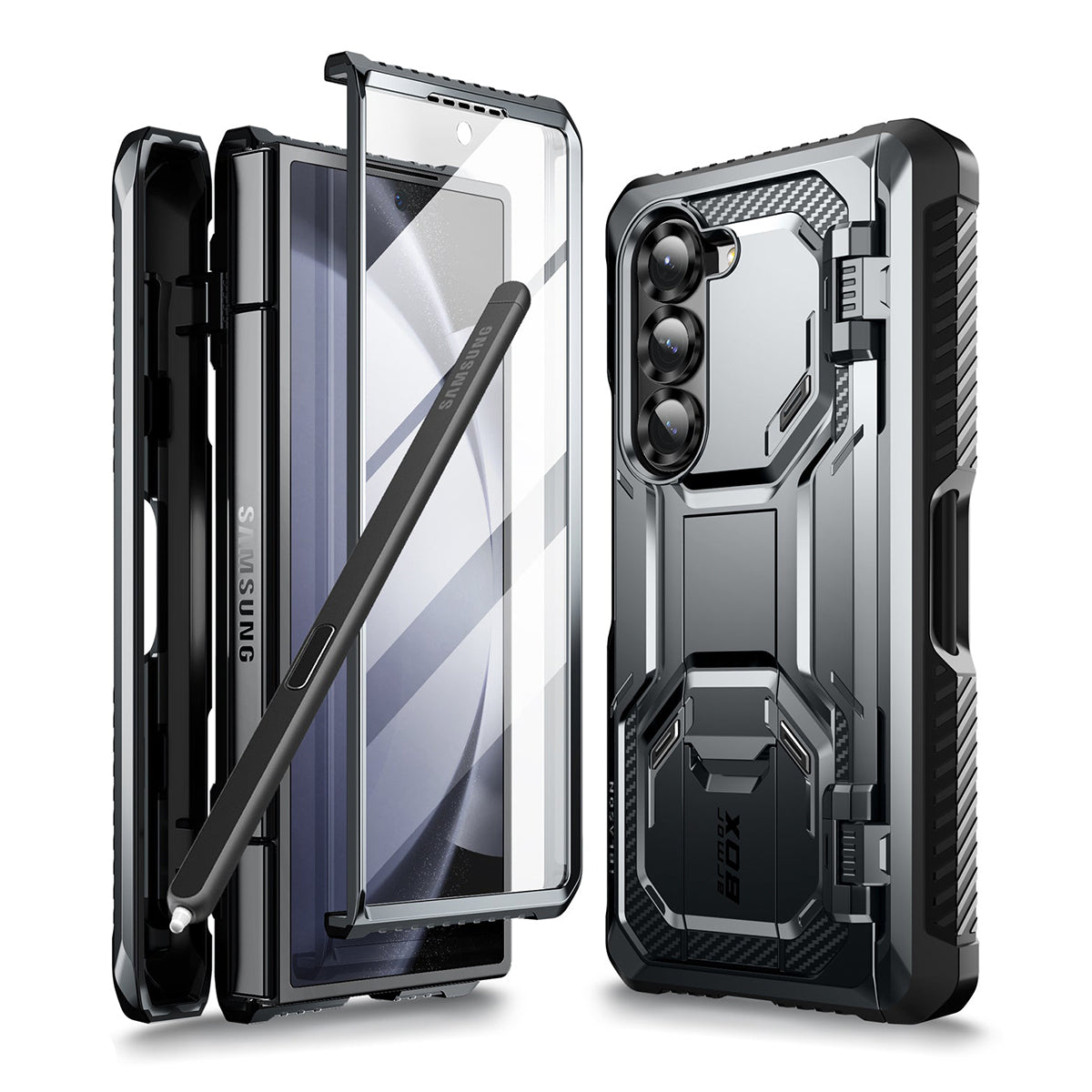 i-Blason Armorbox Series Case for Samsung Galaxy Z Fold 6 5G (2024), [Built-in Screen Protector] Full-Body Rugged Holster Case