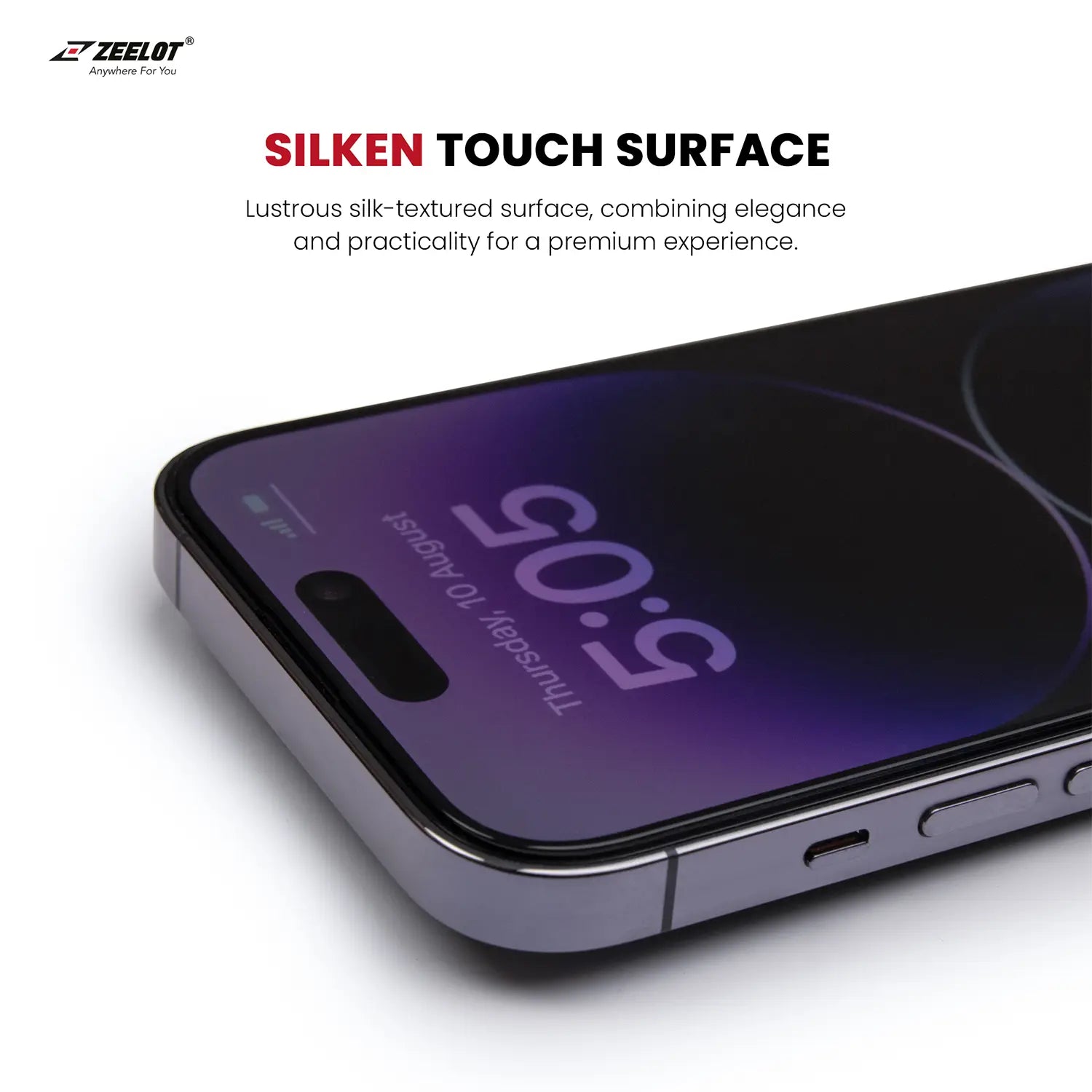 ZEELOT SOLIDsleek 2.5D+ Tempered Glass Screen Protector for iPhone 15 Series