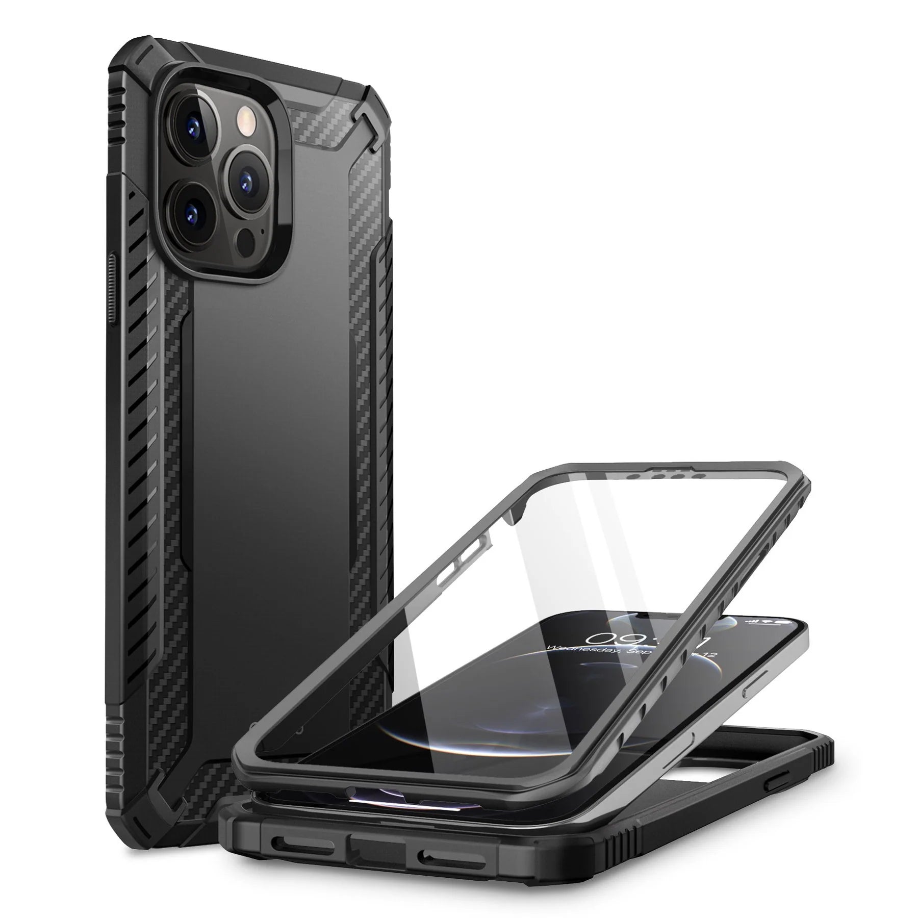 Clayco Xenon Full-Body Rugged Case for iPhone 13 Pro Max (2021) with Built-in Screen Protector