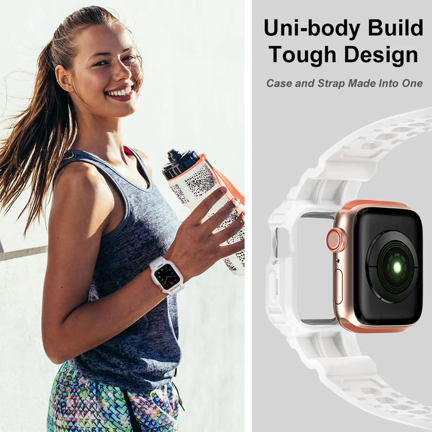 amBand Moving Fortress - Sport Series TPU Case with Band for Apple Watch 45mm/44mm/42mm and 41mm/40mm/38mm