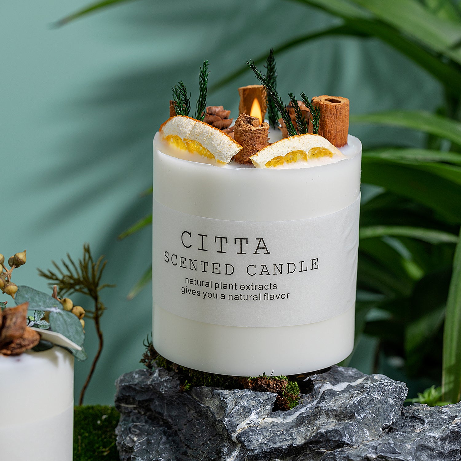 CITTA Forest Series Scented Candle 270G with Dry Flowers