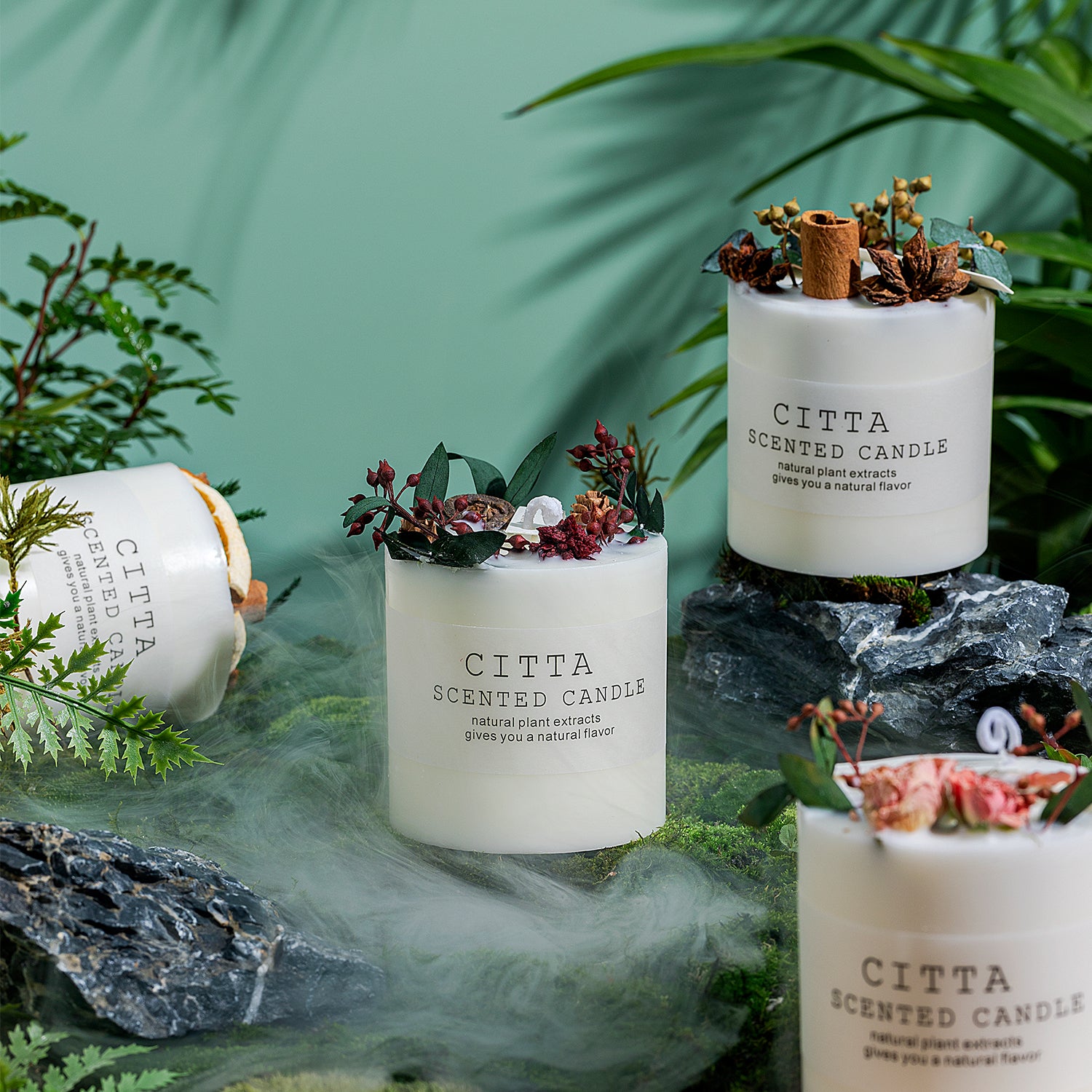 CITTA Forest Series Scented Candle 270G with Dry Flowers