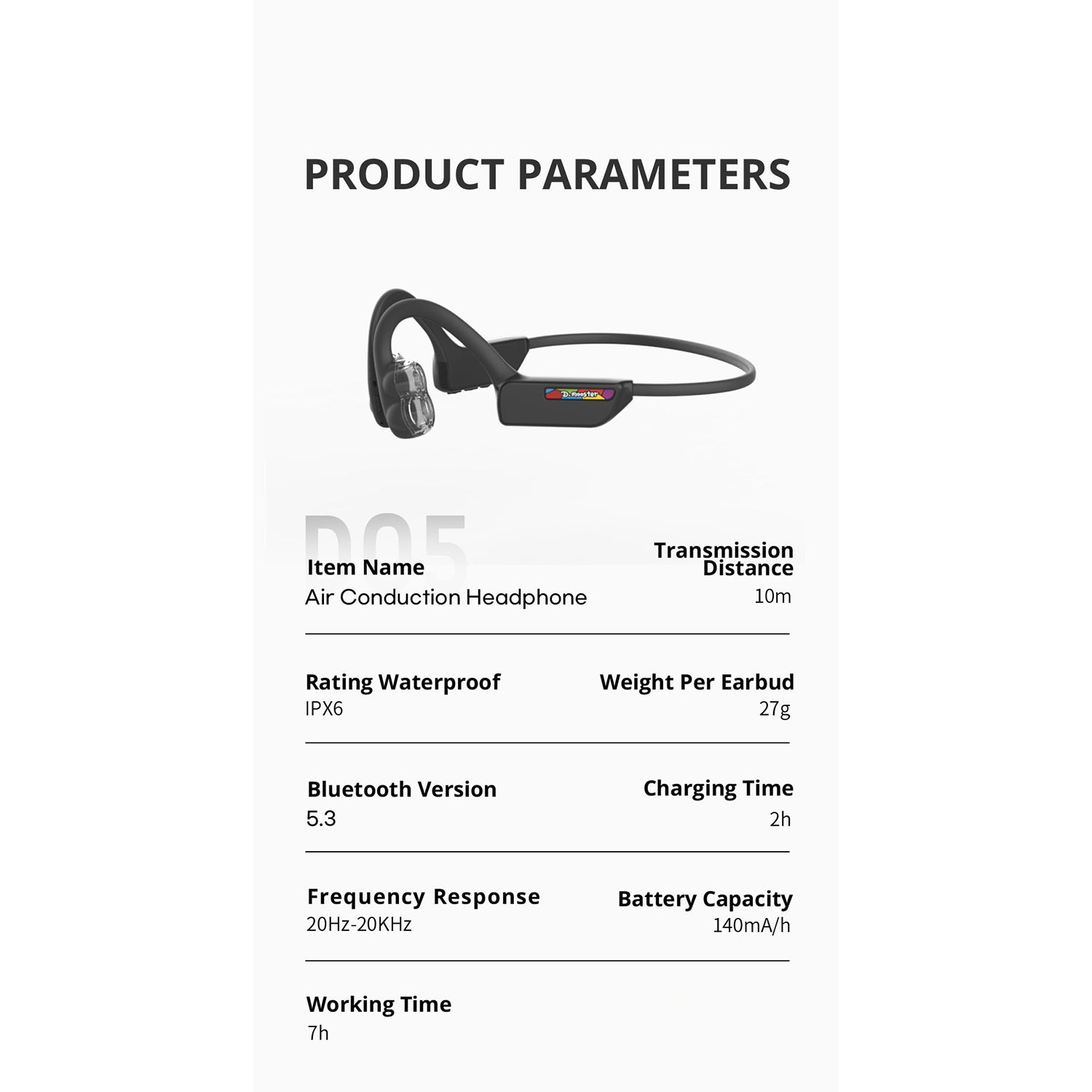 O2W SELECTION DMOOSTER D05 Dual-Driver Bluetooth Earphones, Black