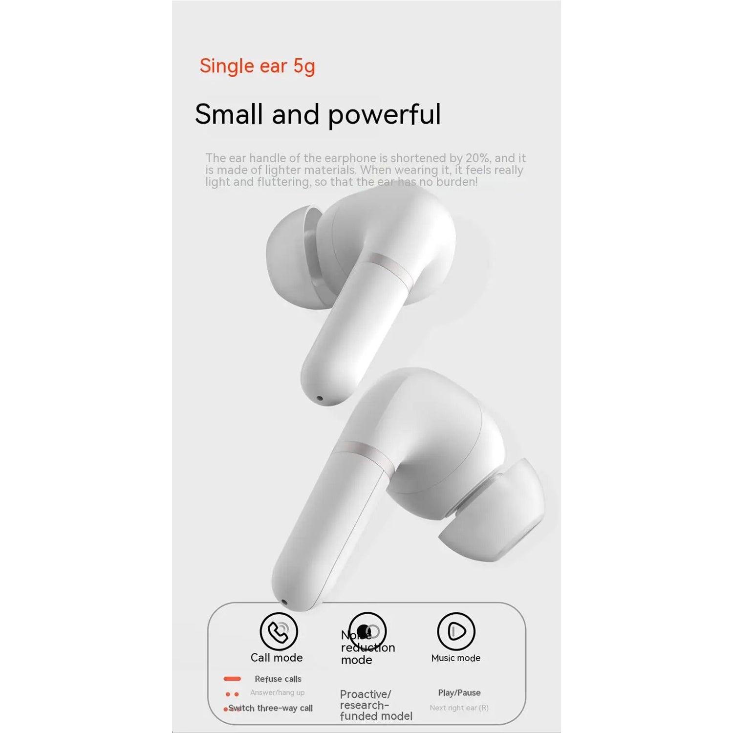 O2W SELECTION DMOOSTER D08 In-Ear ANC+ENC Active Noise Cancelation  Bluetooth Sports Wireless Earphones, White