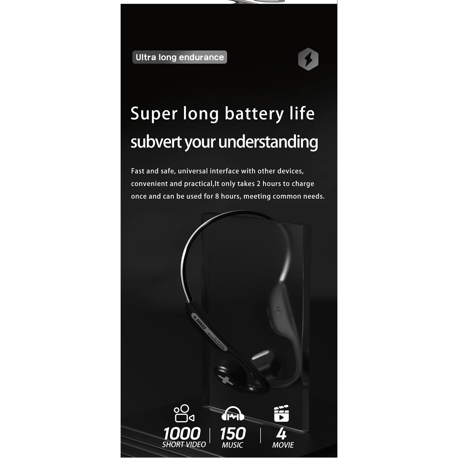 O2W SELECTION DMOOSTER D07 Pro DNC Noise Reduction Open-Ear Bluetooth Sports Wireless Earphones With Reflective Strip