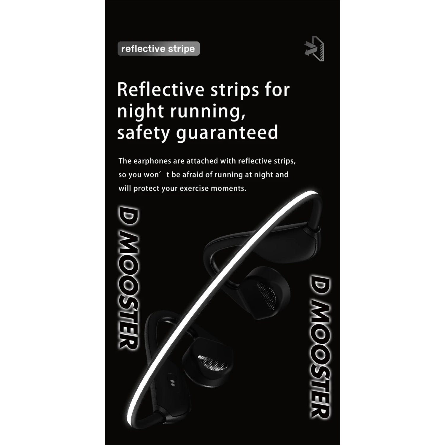 O2W SELECTION DMOOSTER D07 Pro DNC Noise Reduction Open-Ear Bluetooth Sports Wireless Earphones With Reflective Strip