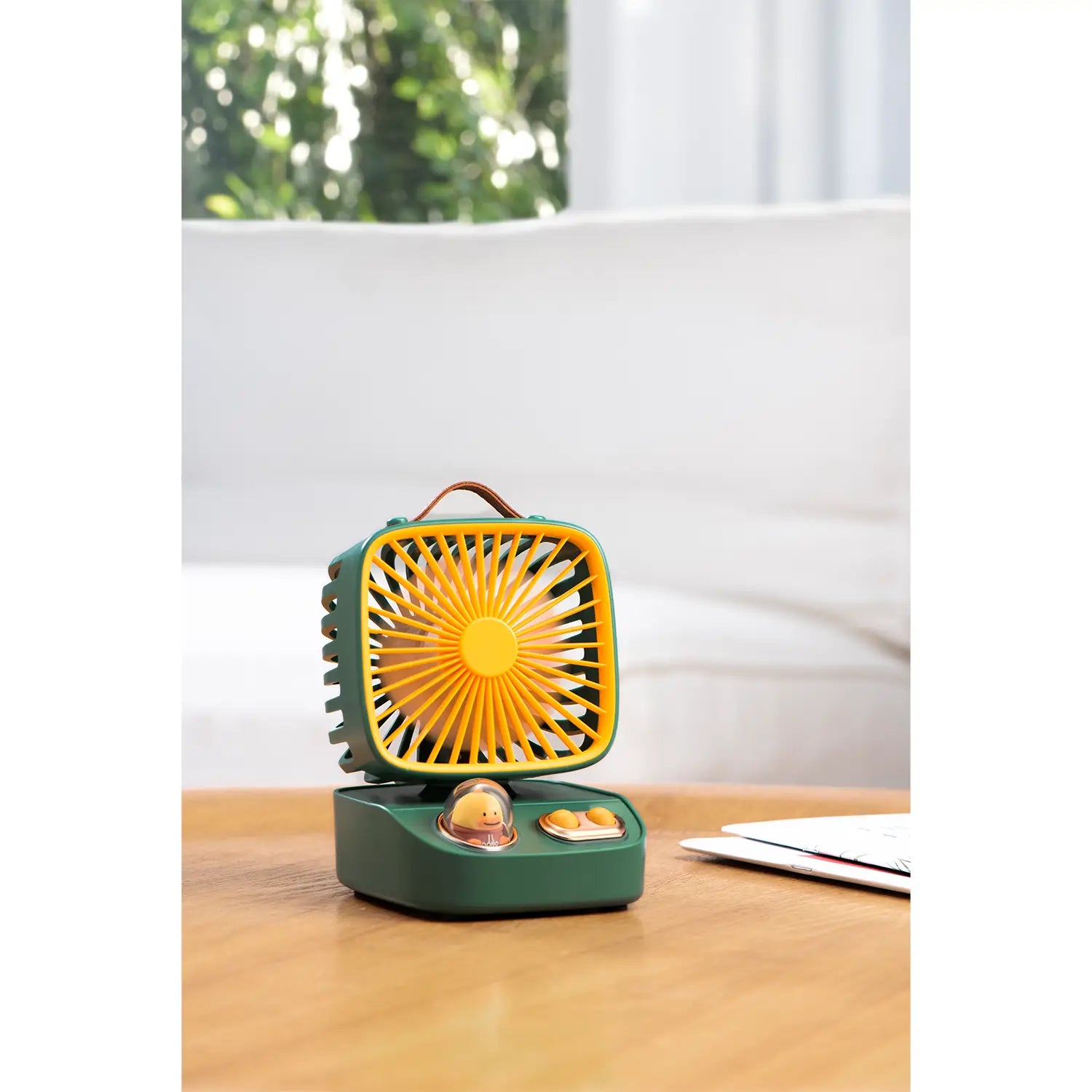 iCarer Family® Modern & Cute Desktop Moving Head Fan Portable USB Mini Cooling Fan 3-Speed With Build-In Fragrance Sheet