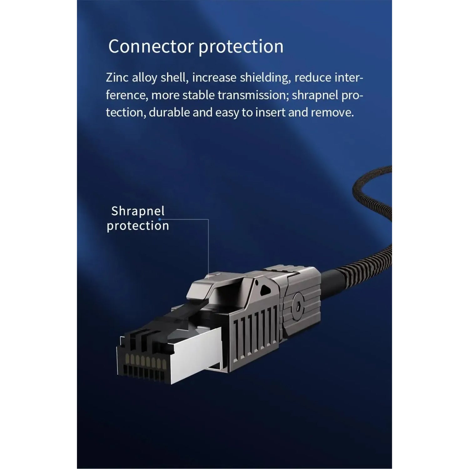O2W SELECTION HAGIBIS ENC01 Zinc Alloy 90-Degree Bend Material Ethernet Cable, Black