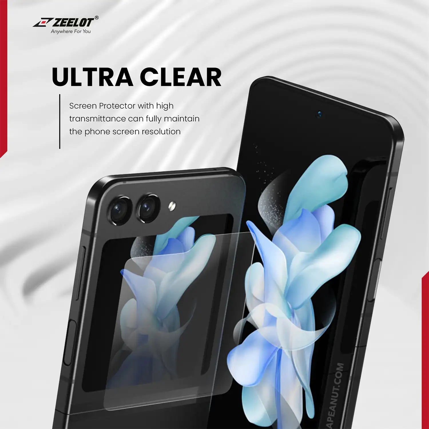 ZEELOT PureGlass 2.5D Display Tempered Glass for Samsung Z Flip 5, Clear