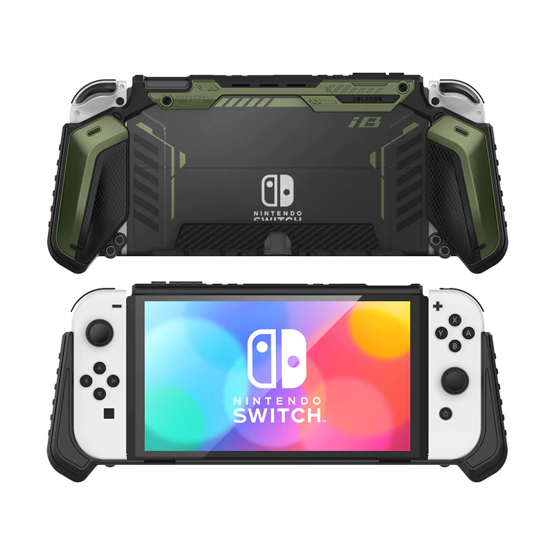 i-Blason ArmorBox Series Case for Nintendo Switch OLED Model (2021), Rugged Slim Protective Case with Kickstand