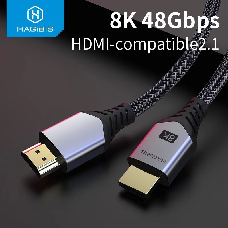 O2W SELECTION HAGIBIS HM03 8K Version 2.1 High- Definition HDMI Cable 2m, Black