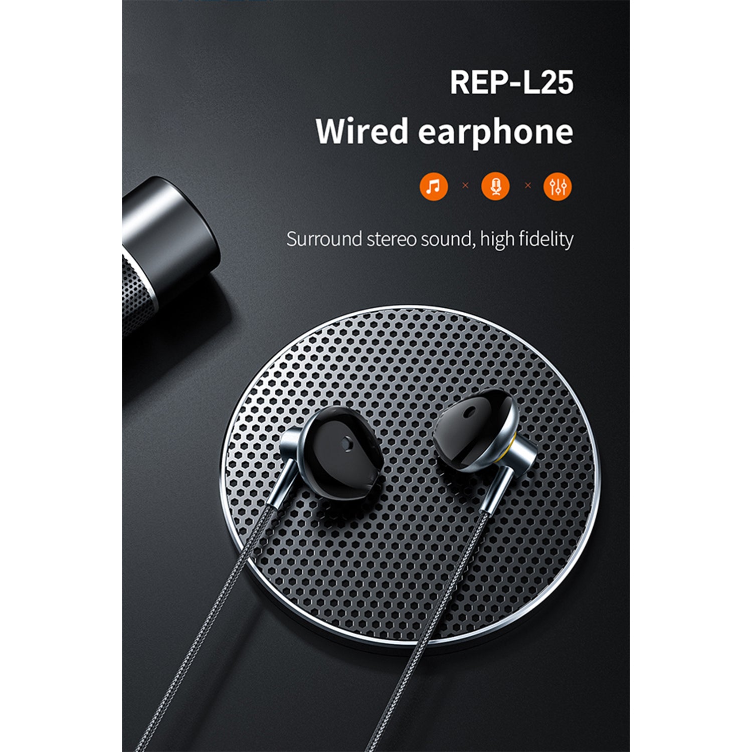 RECCI REP-L25 Stereo High-Quality Wired Earphone, Tarnish