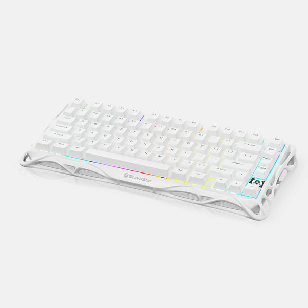 GravaStar Mercury K1 Lite 75% Wireless Mechanical Gaming Keyboard, Snow White