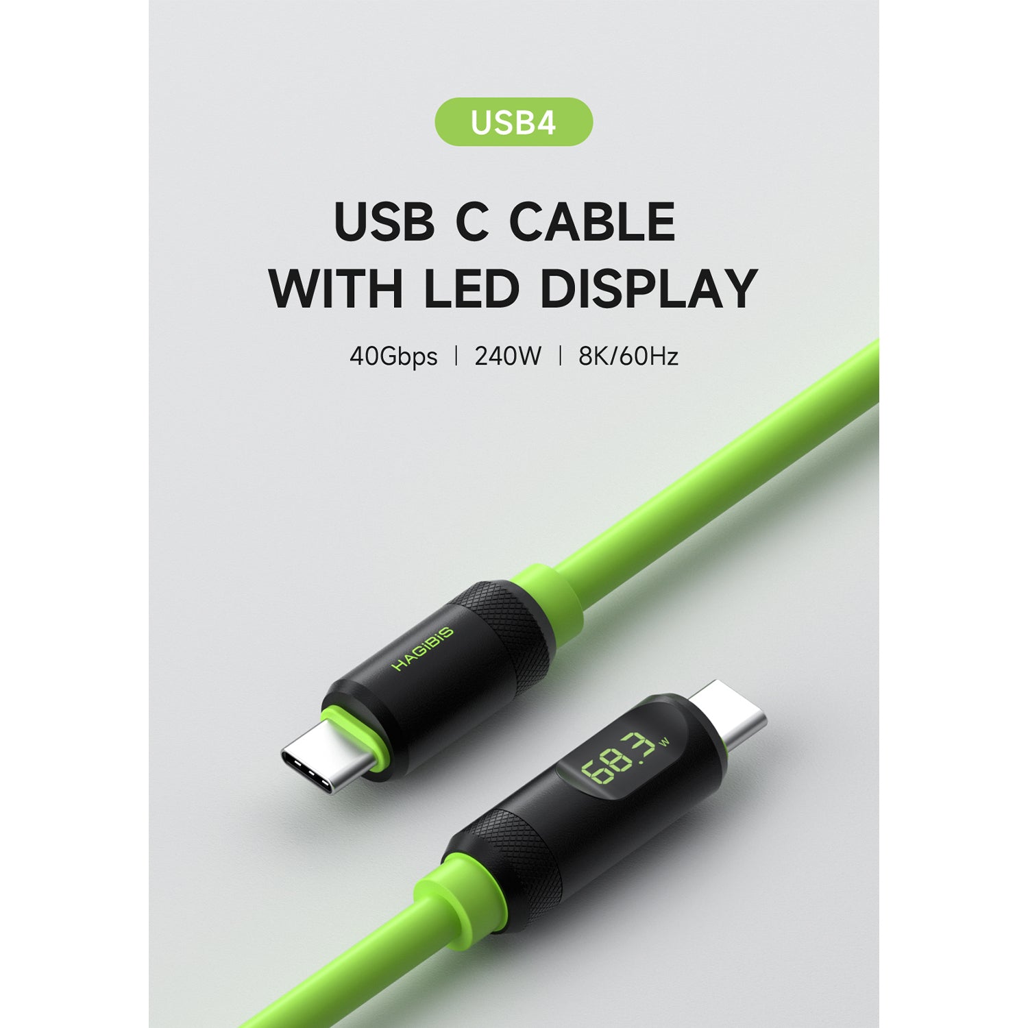 O2W SELECTION HAGIBIS SX02 Type-C All-in-One Cable (USB4,40Gbps,240W,8K60HZ Resolution)