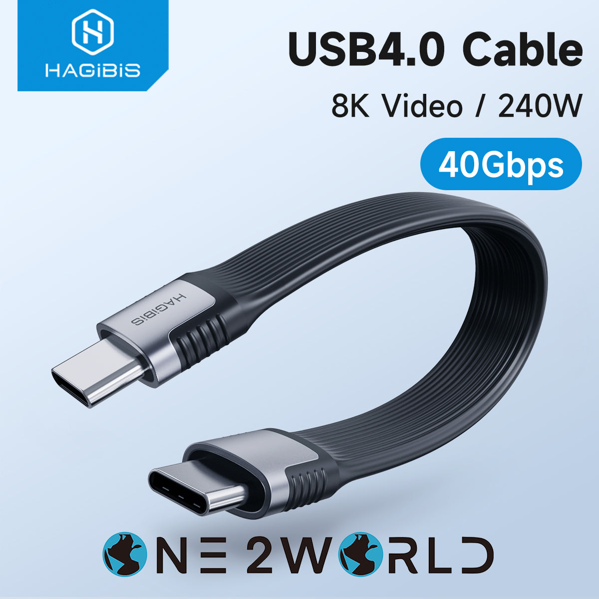 O2W SELECTION HAGIBIS UCD4 Type-C All-in-One Cable (USB4,40Gbps,240W,8K60HZ Resolution)