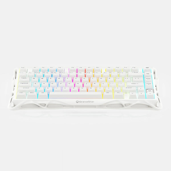 GravaStar Mercury K1 Lite 75% Wireless Mechanical Gaming Keyboard, Snow White