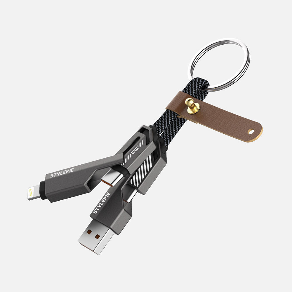 O2W SELECTION STYLEPIE C71 240W 4-in-1 Keychain Version Fast Charge Data Cable