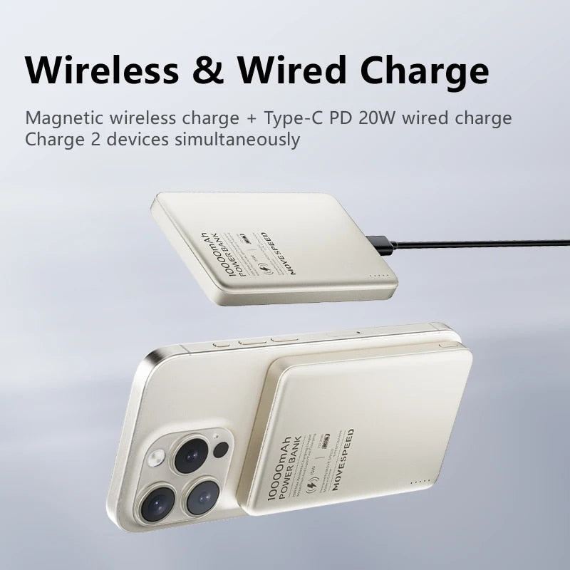 MOVESPEED 15W Magnetic 10000mAh Super Slim Ultra-Light Portable Power Bank Fast Charging USB-C Battery Indicator