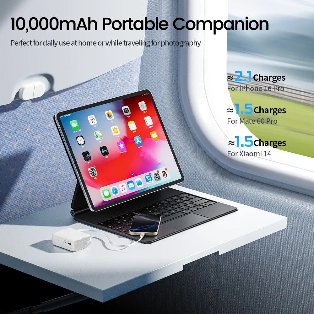 MOVESPEED MSP09 Mini Suitcase 10000mAh Power Bank with Built-in Cable