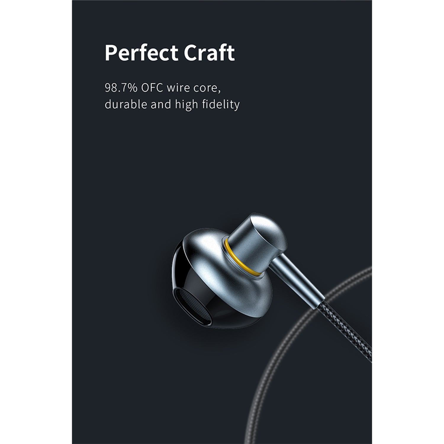 RECCI REP-L25 Stereo High-Quality Wired Earphone, Tarnish