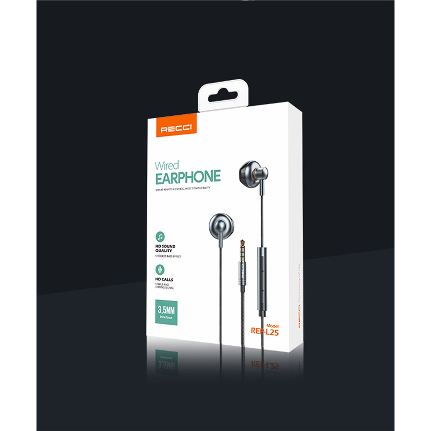 RECCI REP-L25 Stereo High-Quality Wired Earphone, Tarnish