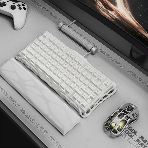 GravaStar Mercury K1 Lite 75% Wireless Mechanical Gaming Keyboard, Snow White