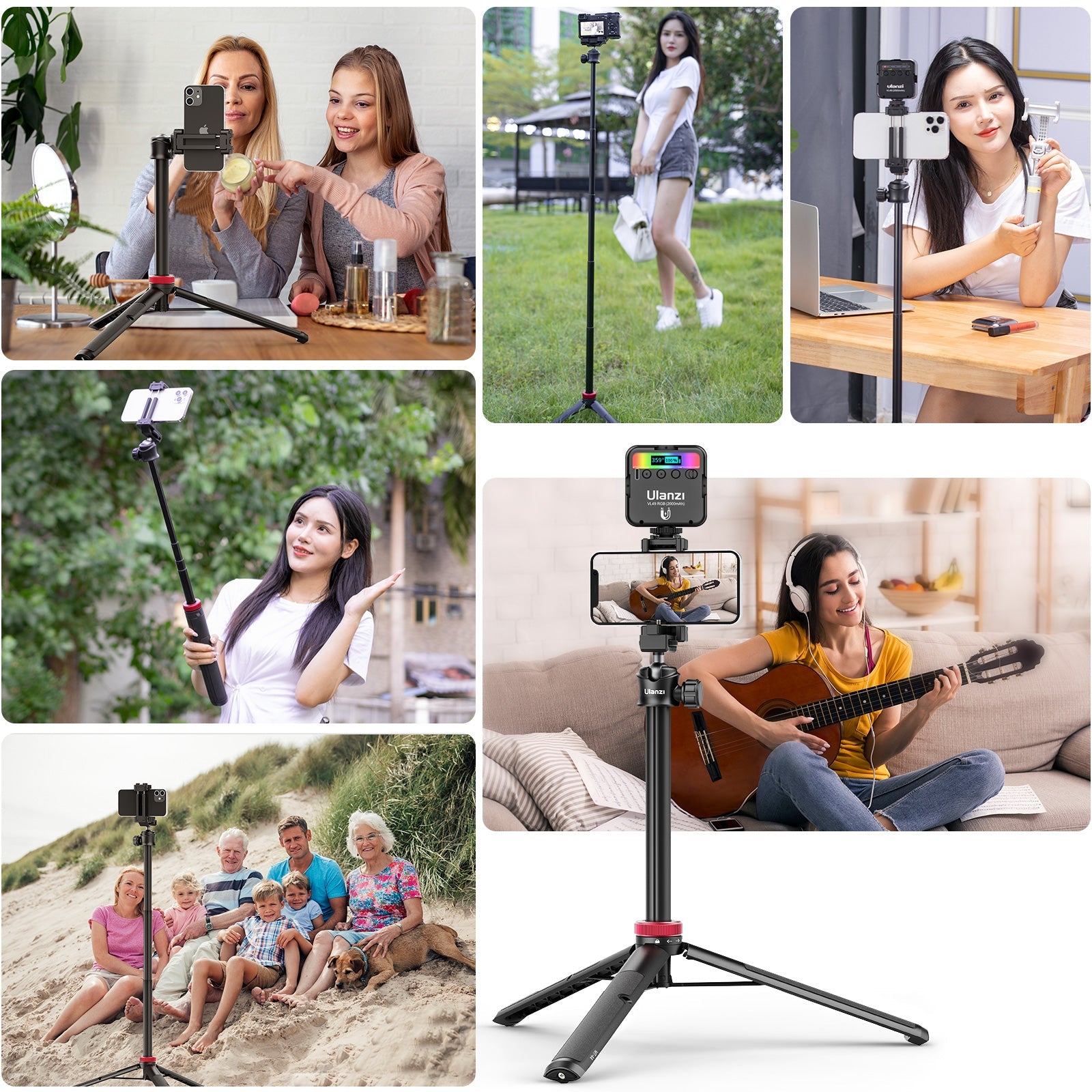 Ulanzi MT-44 Tripod Selfie Stick, Black