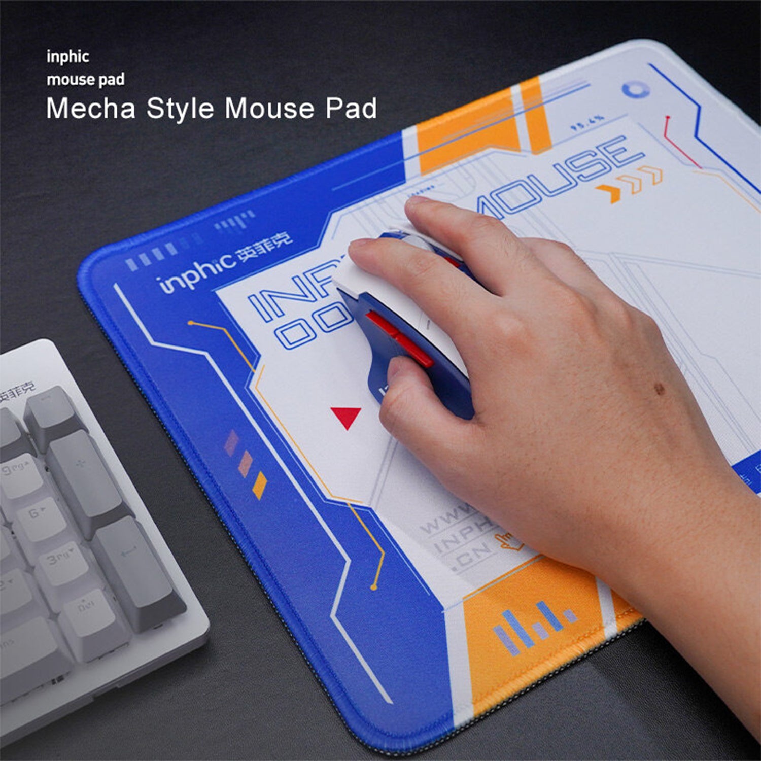 O2W SELECTION INIPHIC PD60 Mouse Pad 30*25cm, White and Blue