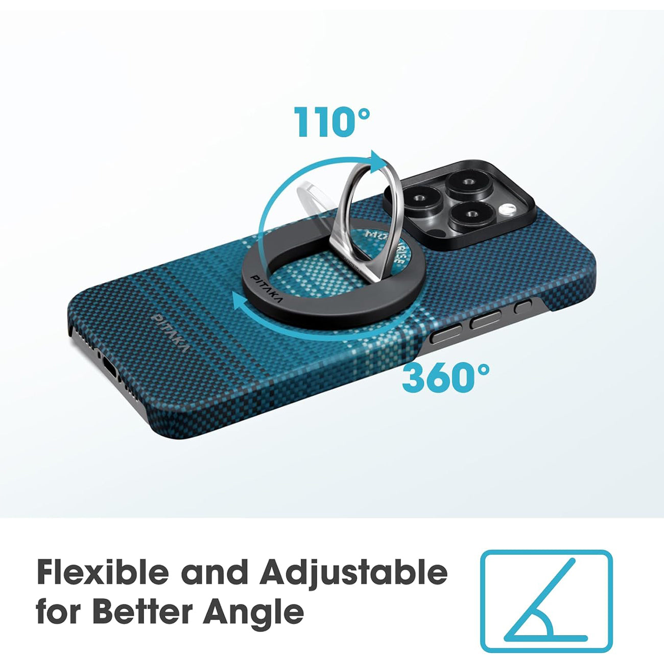 PITAKA MagEZ Grip 2 MagSafe Compatible Aramid Fiber Phone Ring with NFC function