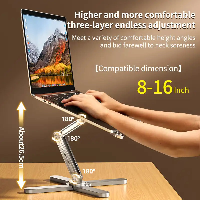 MCHOSE N86 Laptop Stand, Adjustable Computer Stand, Ergonomic Laptop Riser with 360° Rotating Base, Notebook Stand Compatible with All 10-17” Laptops