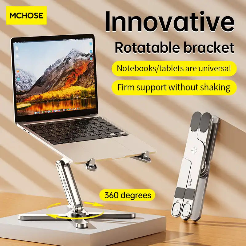 MCHOSE N86 Laptop Stand, Adjustable Computer Stand, Ergonomic Laptop Riser with 360° Rotating Base, Notebook Stand Compatible with All 10-17” Laptops