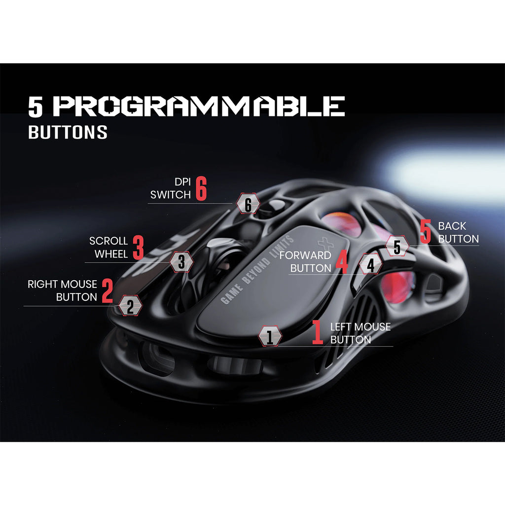 GravaStar Mercury M2 Wireless Gaming Mouse, Stealth Black – ONE2WORLD