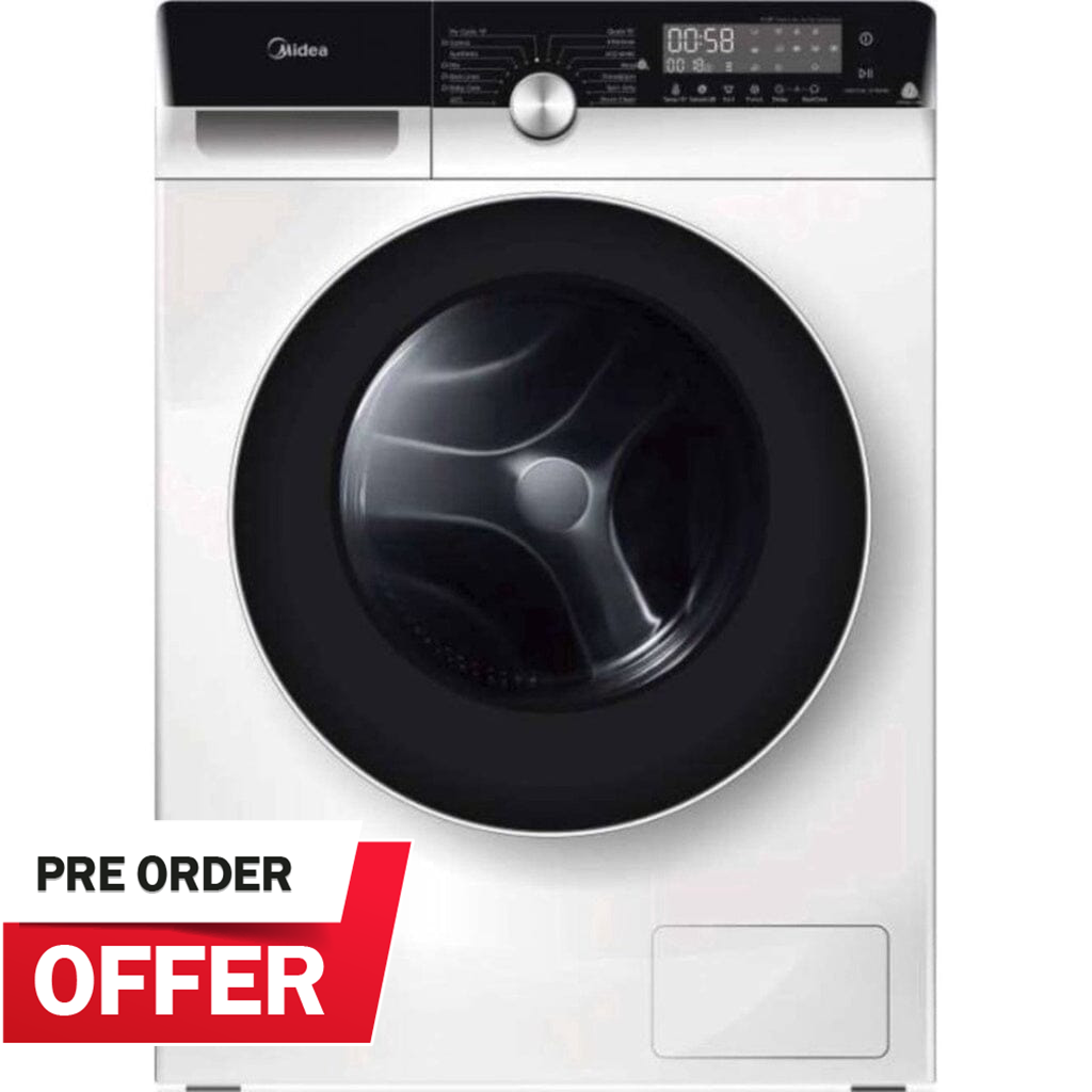 (Pre-order) Midea 8kg MFK868W White Front Load Washing Machine, Water Efficiency 3 Ticks