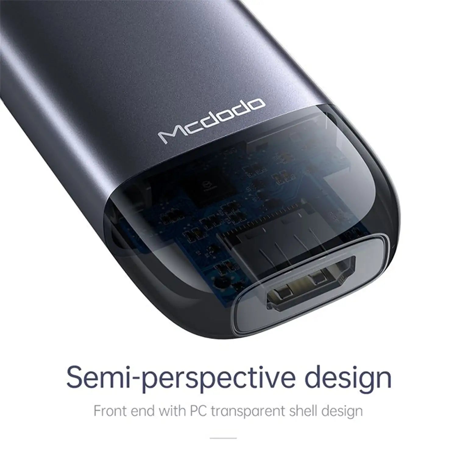 Mcdodo 6-in-1 HUB HDMI; USB-A 3.0*2; USB-C(PD 100W); SD/TF Card Slot, Grey