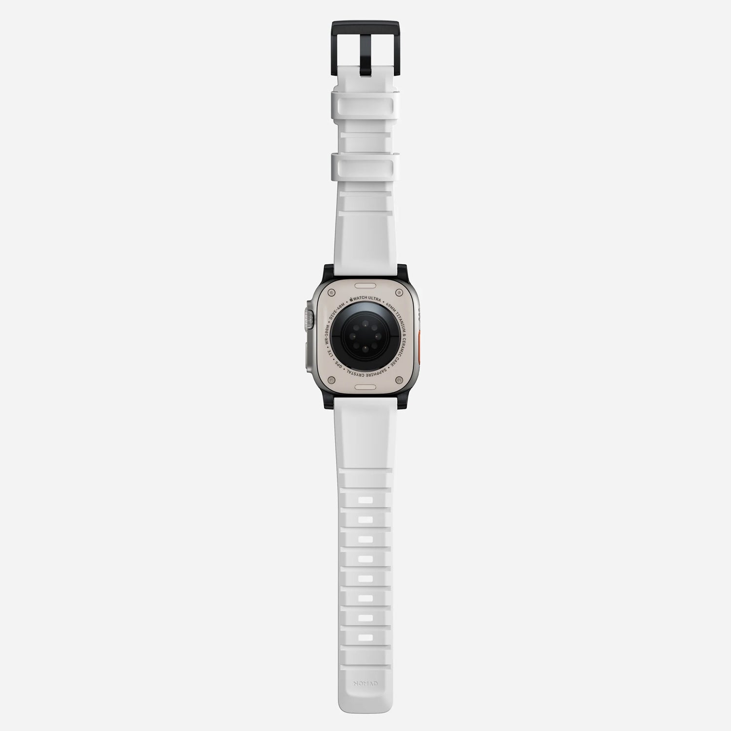 NOMAD Rugged Band Waterproof Strap(FKM) for Apple Watch 45mm/44mm/42mm, White