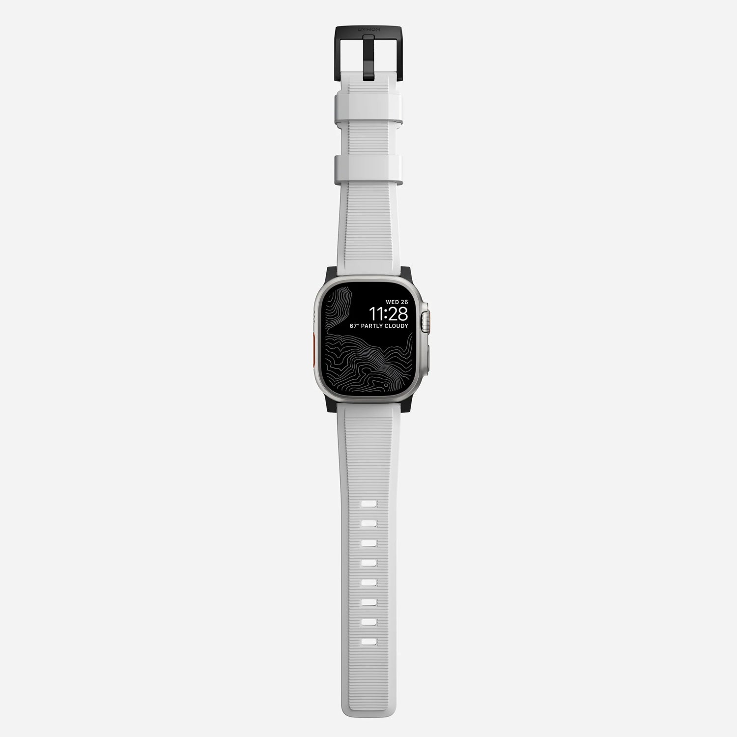 NOMAD Rugged Band Waterproof Strap FKM for Apple Watch 45mm 44mm 42mm White