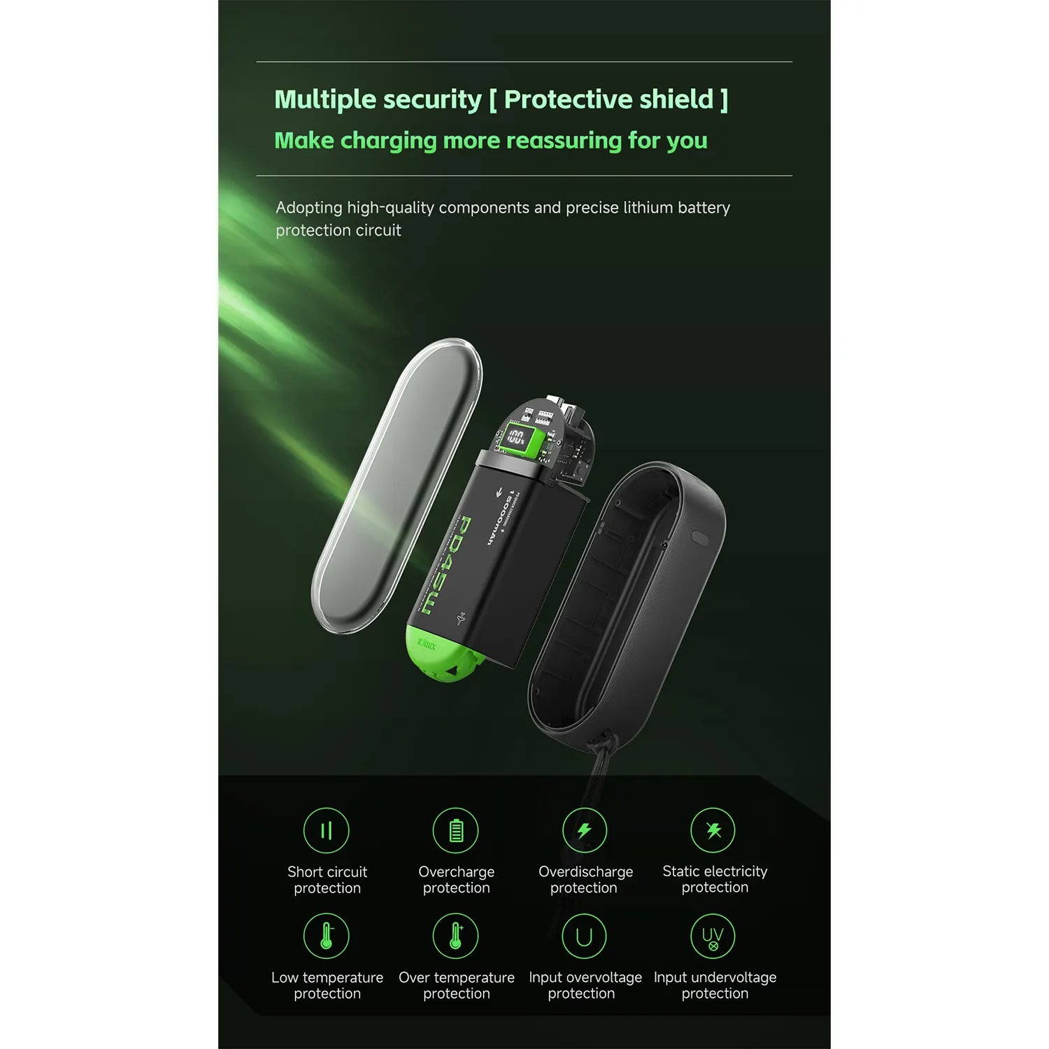 IDMIX PD45W 15,000mAh Power Bank with Bulit in Lightning and Type-C Cable Portable Charger Power Delivery PowerBanks for Laptop