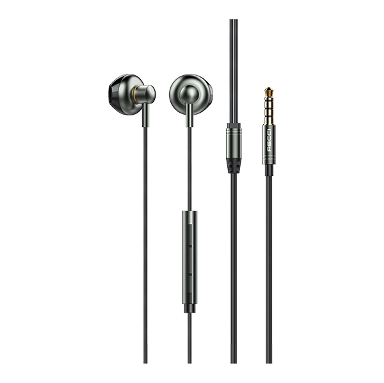 RECCI REP-L25 Stereo High-Quality Wired Earphone, Tarnish