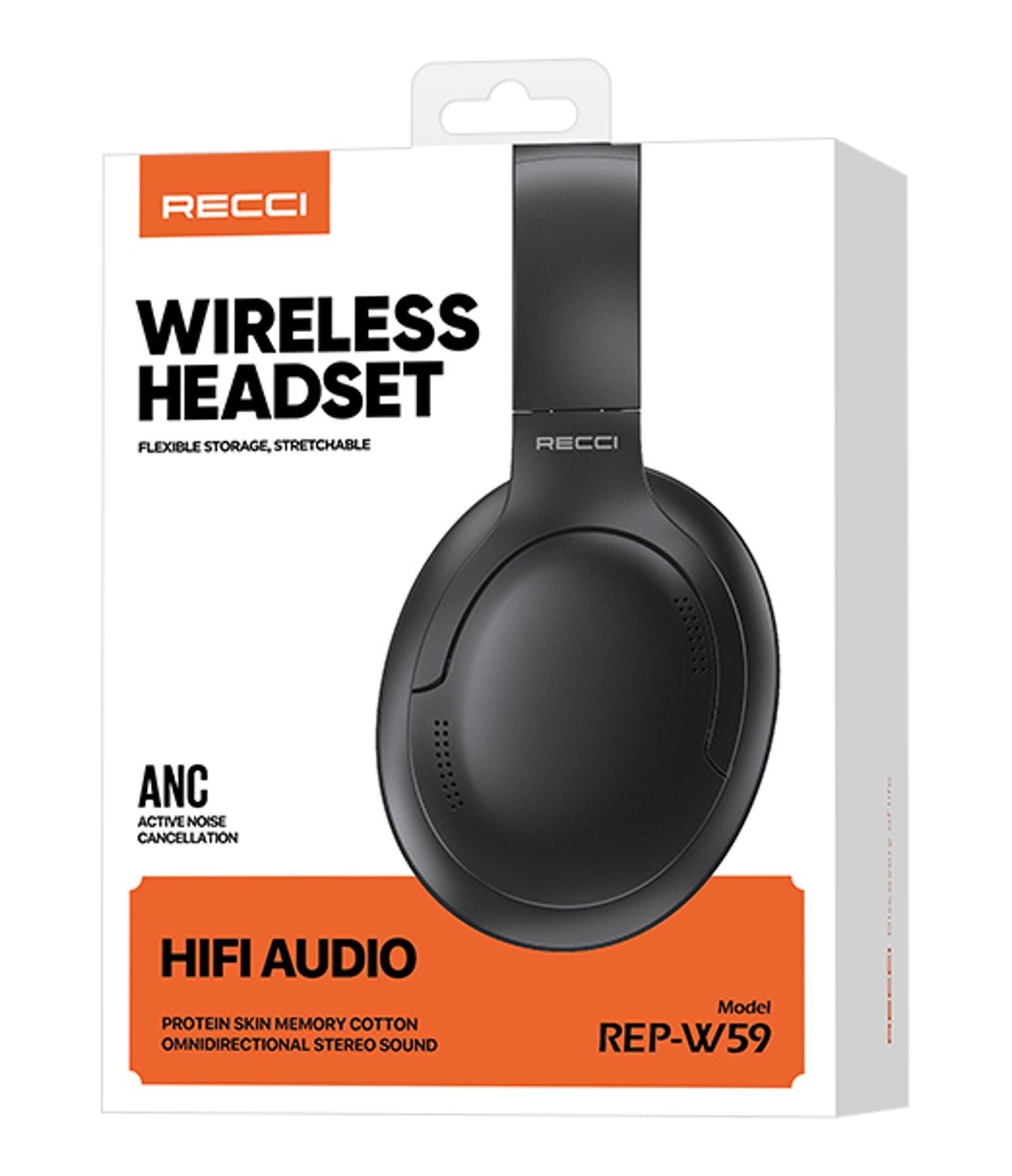 RECCI REP-W59 Baron Series Wireless Headset, Black